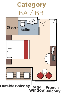 Category BA stateroom layout