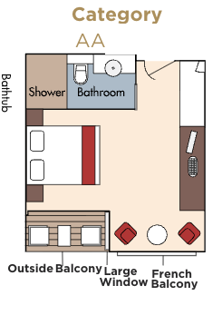 Category AA stateroom layout